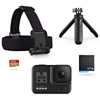 GoPro Kit HERO8 Black - incluye Shorty- correa para la cabeza- batería de repuesto y tarjeta de memoria de 32 GB